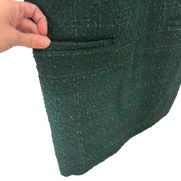 NWOT Abercrombie & Fitch Tweed Shift Mini Dress Green Size Small Tall ST - Picture 4 of 7